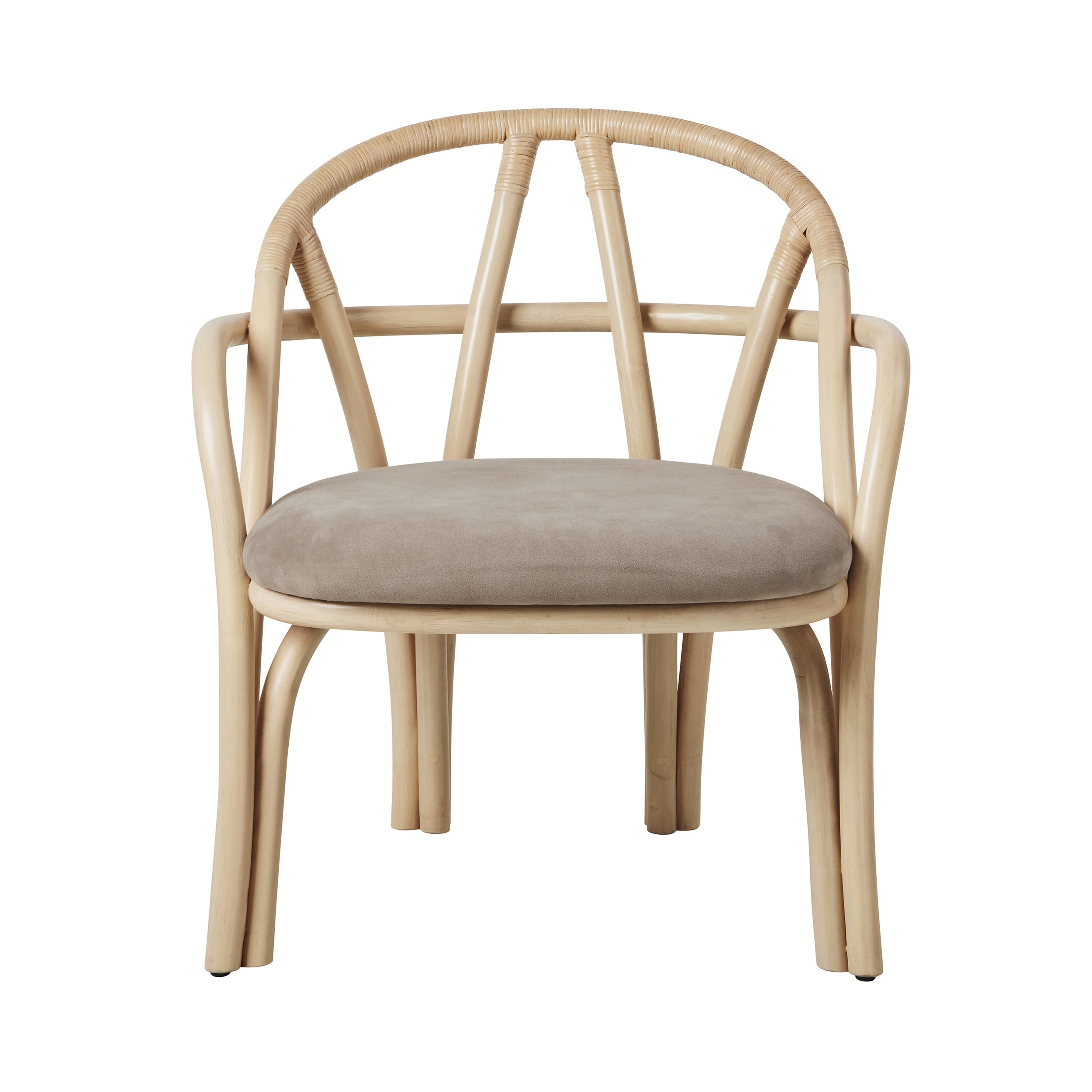 Bistra Lounge Chair: Seat Upholstered + Natural Lacquered Rattan