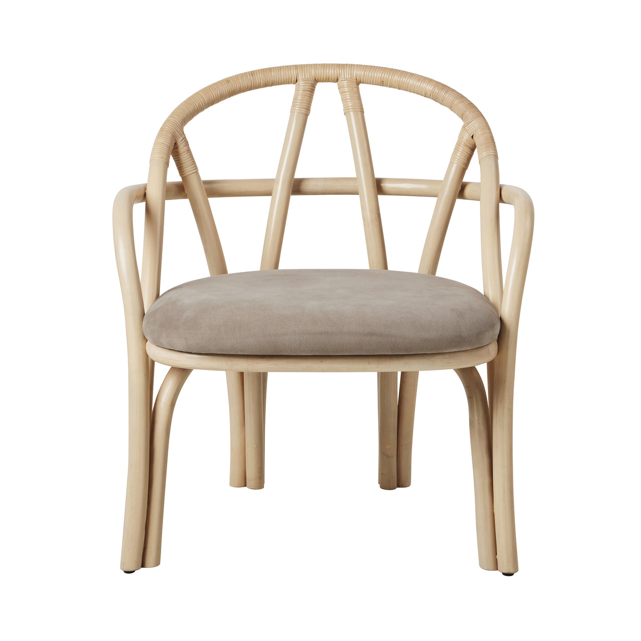 Bistra Lounge Chair: Seat Upholstered + Natural Lacquered Rattan