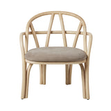 Bistra Lounge Chair: Seat Upholstered + Natural Lacquered Rattan