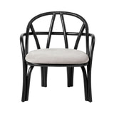 Bistra Lounge Chair: Seat Upholstered + Ebony Painted Rattan