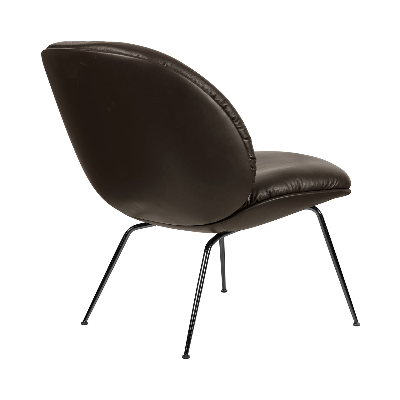 Beetle Soft Lounge Chair: Conic base + Fully Upholstered + Black Matt
