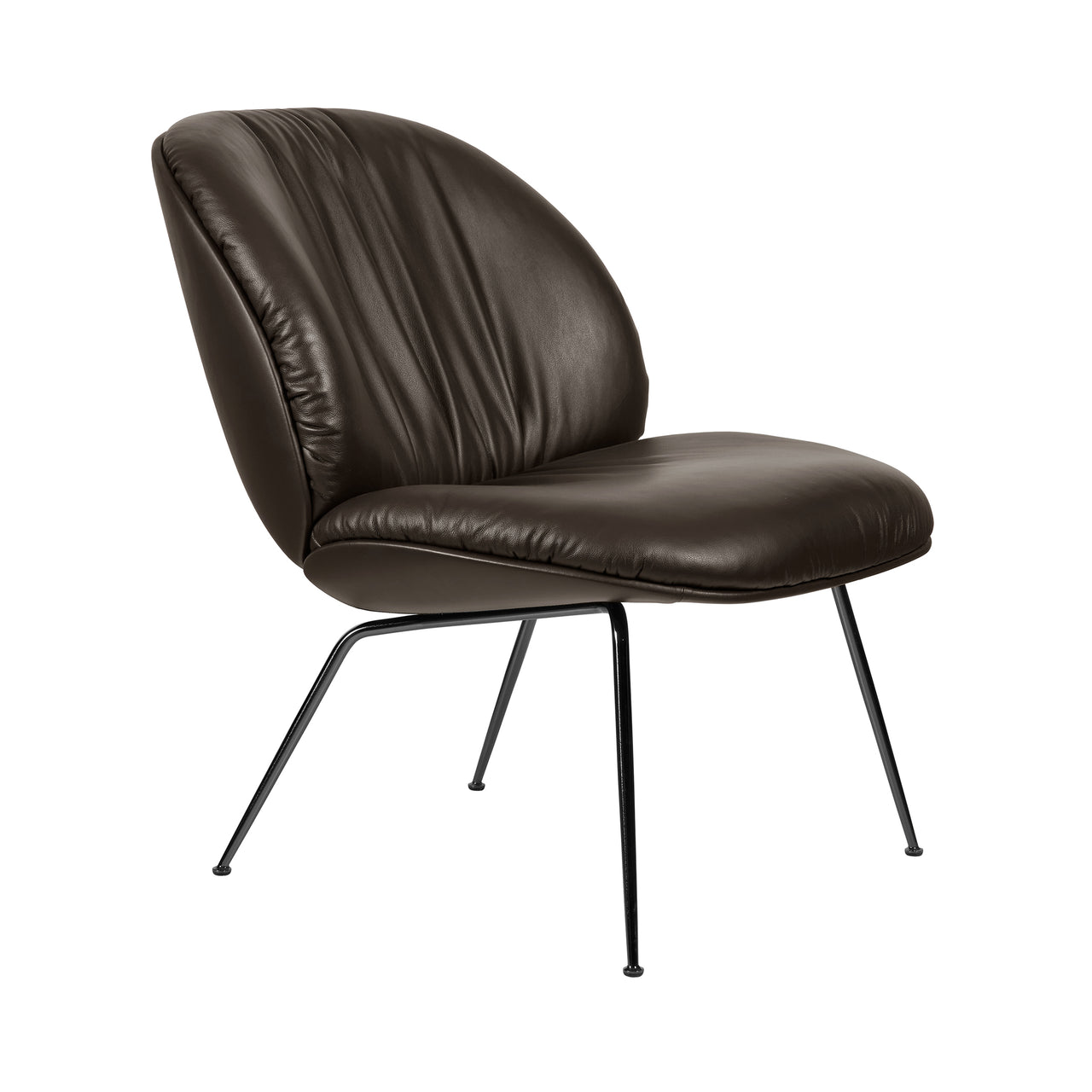 Beetle Soft Lounge Chair: Conic base + Fully Upholstered + Black Matt