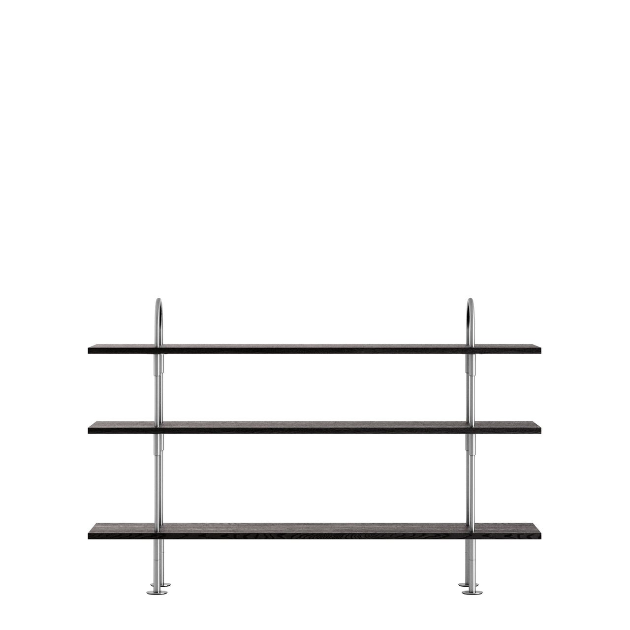 Keen Shelving System: System 2 + Satin Stainless Steel + Brown + Black 
