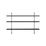 Keen Shelving System: System 2 + Satin Stainless Steel + Brown + Black Ash