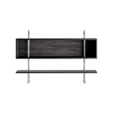 Keen Shelving System: System 1 + Satin Stainless Steel + Brown + Black Ash