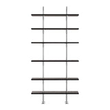 Keen Shelving System: System 4 + Satin Stainless Steel + Brown + Black 