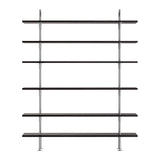 Keen Shelving System: System 6 + Satin Stainless Steel + Brown + Black 