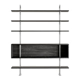 Keen Shelving System: System 5 + Satin Stainless Steel + Brown + Black 