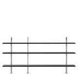 Keen Shelving System: System 3 + Satin Stainless Steel + Brown + Black 