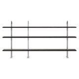 Keen Shelving System: System 6 + Satin Stainless Steel + Brown + Black Ash
