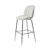 Beetle Soft Bar + Counter Chair: Conic base + Fully Upholstered + Bar + Black Chrome