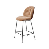 Beetle Soft Counter Chair: Conic Base + Front Upholstered + American Walnut + Black Chrome