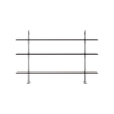 Keen Shelving System: System 2 + Satin Stainless Steel + Smoked Tempered Glass