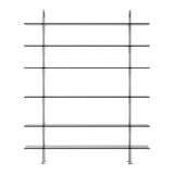 Keen Shelving System: System 4 + Satin Stainless Steel + Smoked Tempered Glass