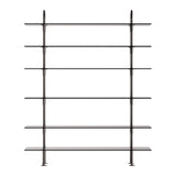Keen Shelving System: System 4 + Black Brass + Smoked Tempered Glass