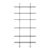 Keen Shelving System: System 5 + Satin Stainless Steel + Smoked Tempered Glass