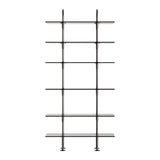 Keen Shelving System: System 5 + Black Brass + Smoked Tempered Glass