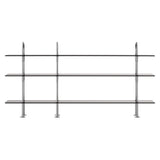 Keen Shelving System: System 6 + Satin Stainless Steel + Smoked Tempered Glass