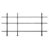 Keen Shelving System: System 6 + Black Brass + Smoked Tempered Glass