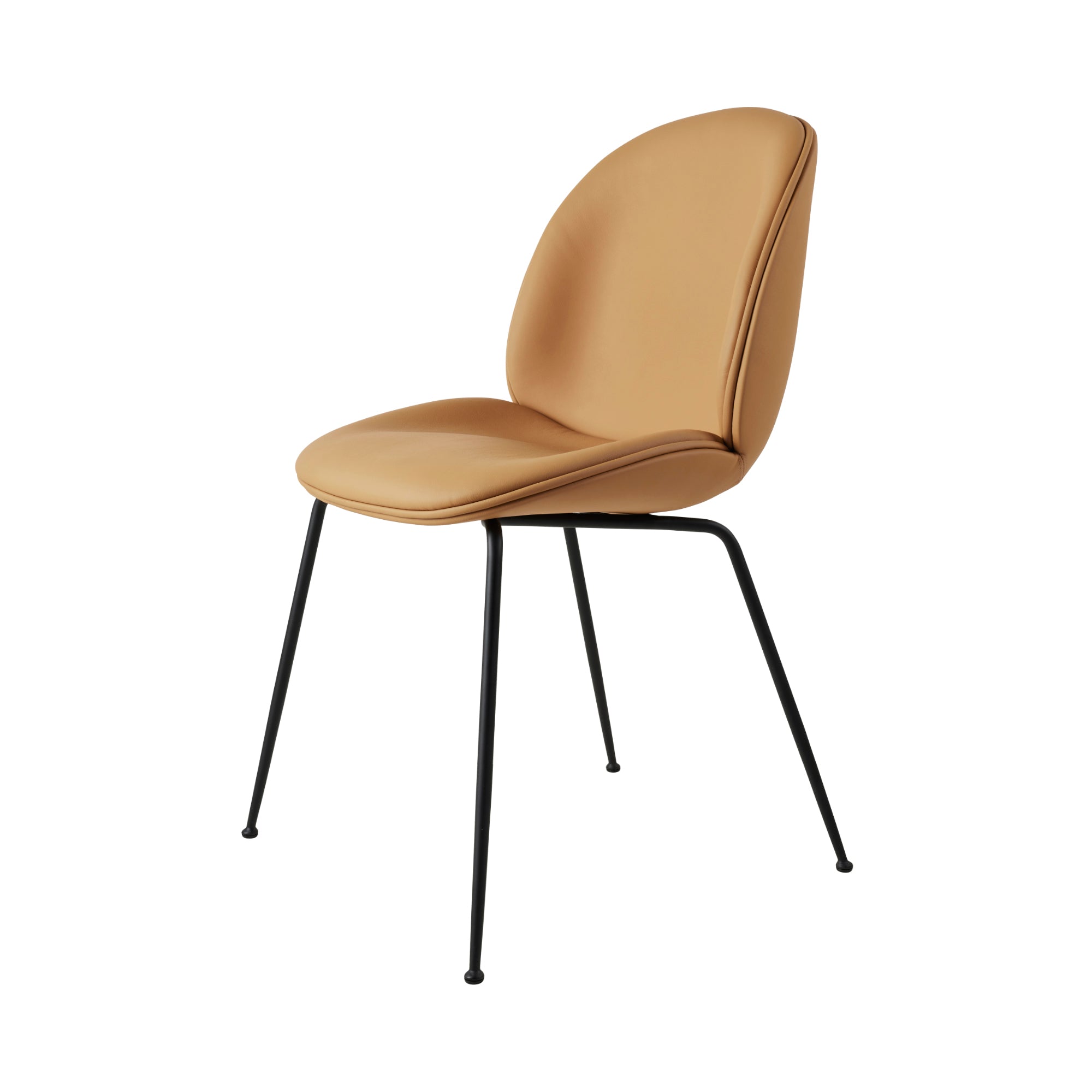 Beetle Dining Chair: Conic Base + Fully Upholstered + Black Matt + Davenport 7835