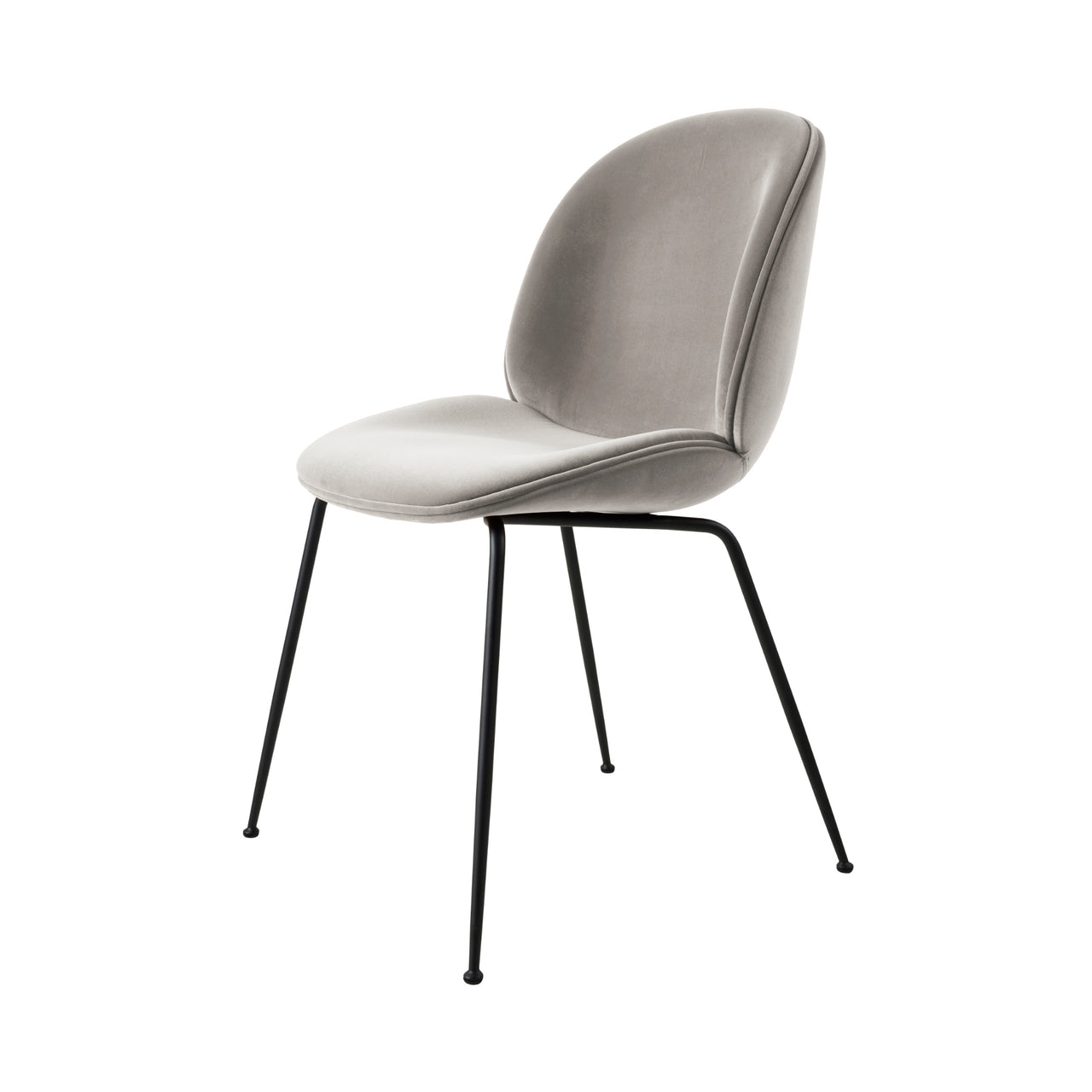 Beetle Dining Chair: Conic Base + Fully Upholstered + Black Matt + Tempo 17