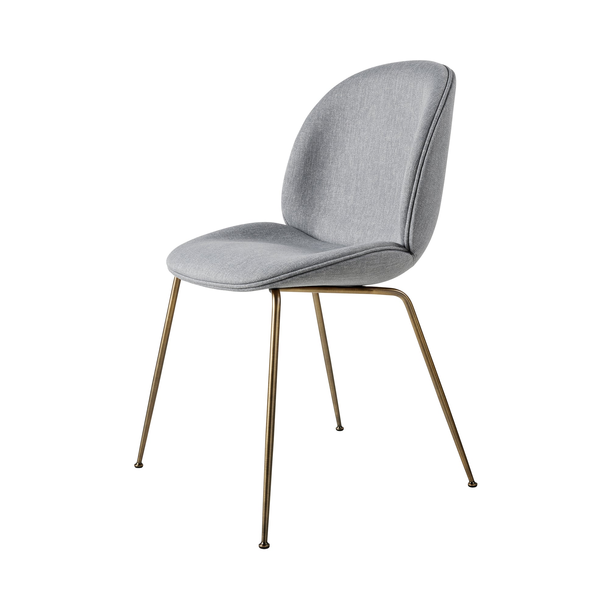 Beetle Dining Chair: Conic Base + Fully Upholstered + Antique Brass + Metaphor 19