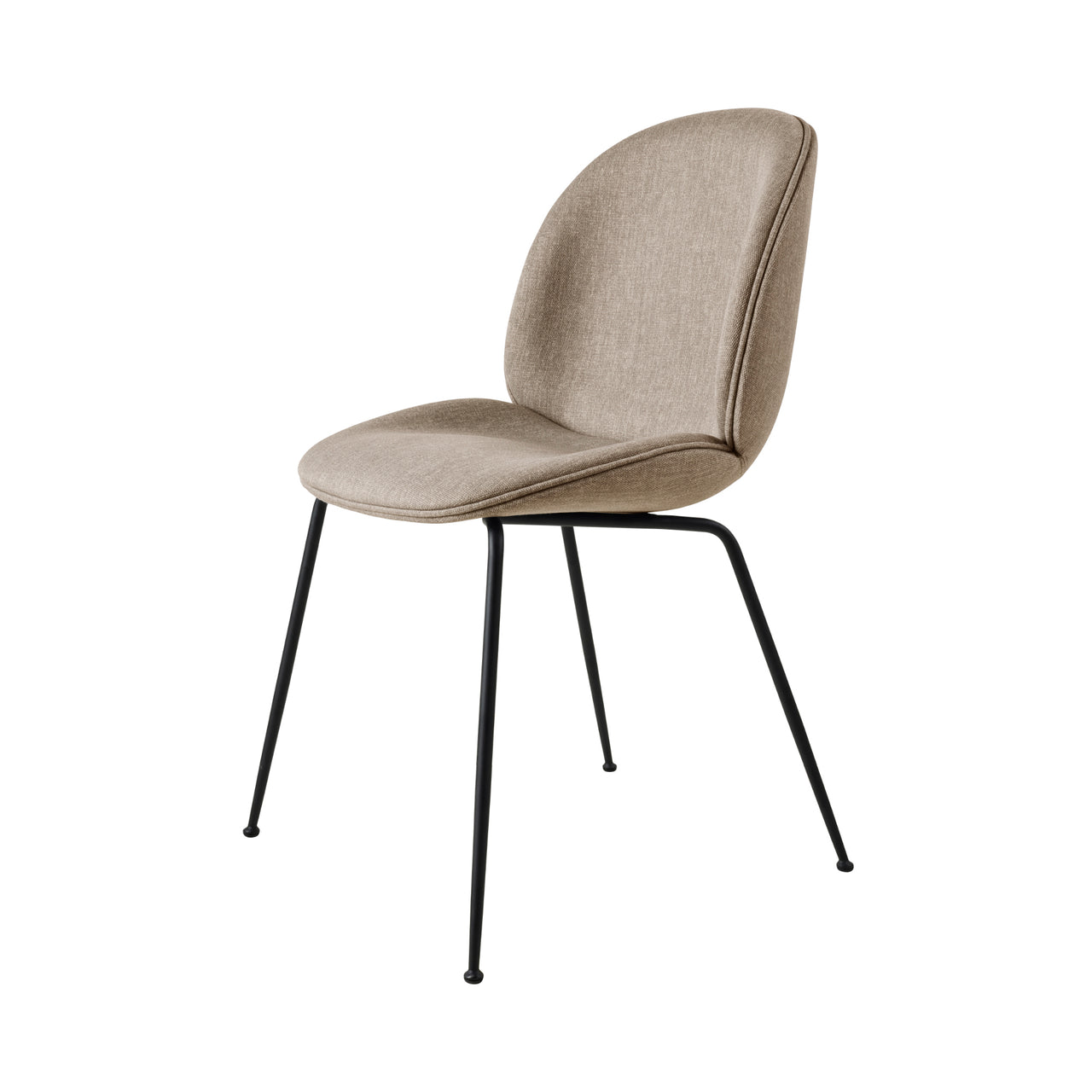 Beetle Dining Chair: Conic Base + Fully Upholstered + Black Matt + Metaphor 36