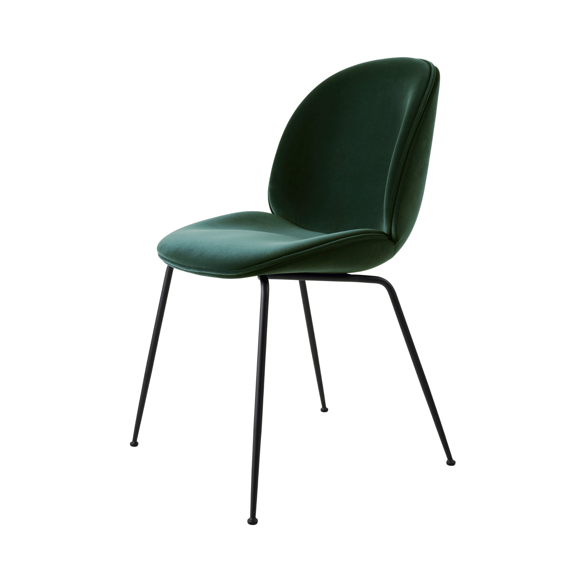 Beetle Dining Chair: Conic Base + Fully Upholstered + Black Matt + Tempo 13