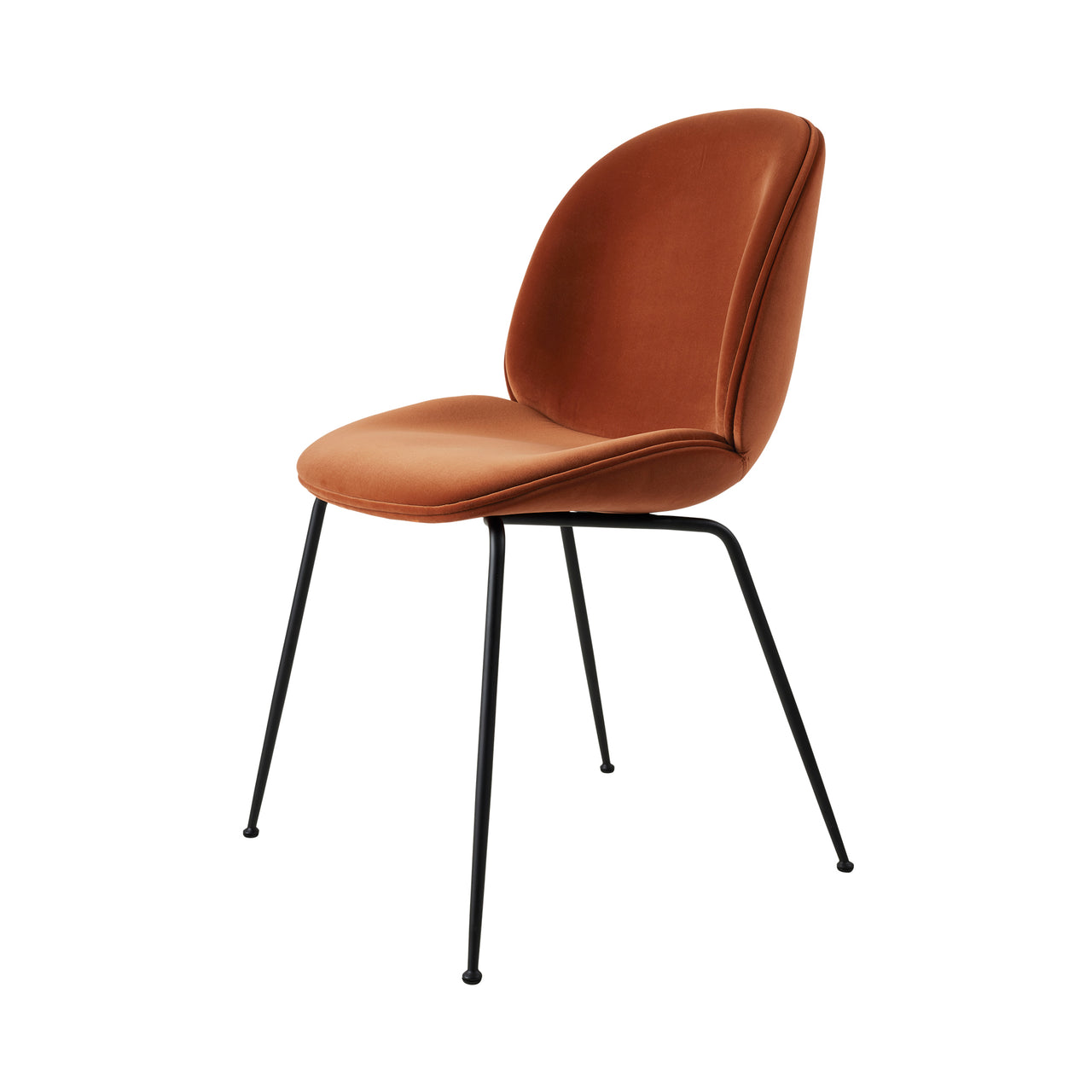 Beetle Dining Chair: Conic Base + Fully Upholstered + Black Matt + Tempo 23