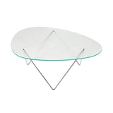 Pedrera Coffee Table: Transparent Structured Glass + Chrome