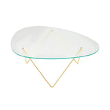 Pedrera Coffee Table: Transparent Structured Glass + Brass