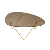 Pedrera Coffee Table: Bronze Structured Glass + Brass