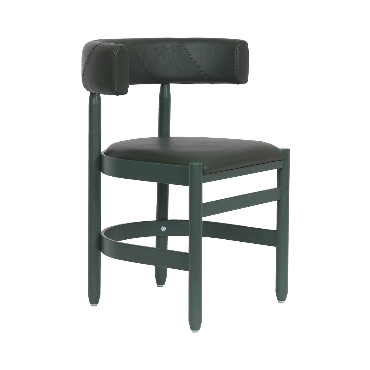Botero Armchair: Black + Tarnsjo Leather Green