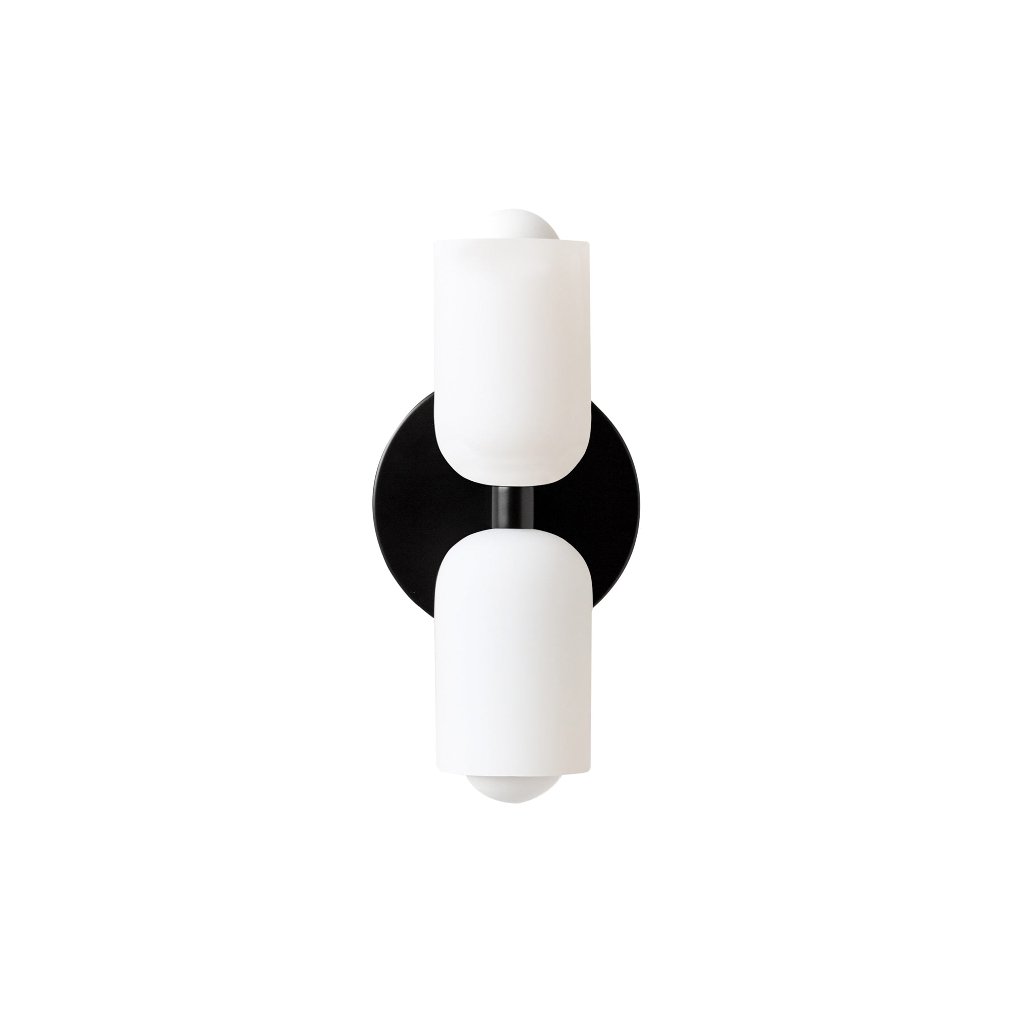 Glass Up Down Sconce: Slim + Black + White 