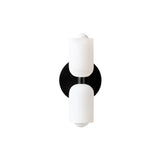 Glass Up Down Sconce: Slim + Black + White 