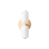 Glass Up Down Sconce: Slim + Bone + White