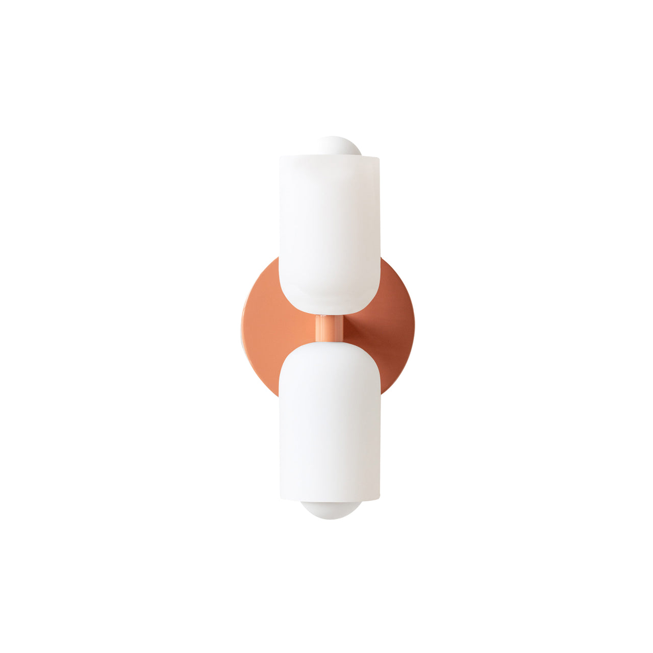 Glass Up Down Sconce: Slim + Peach + White