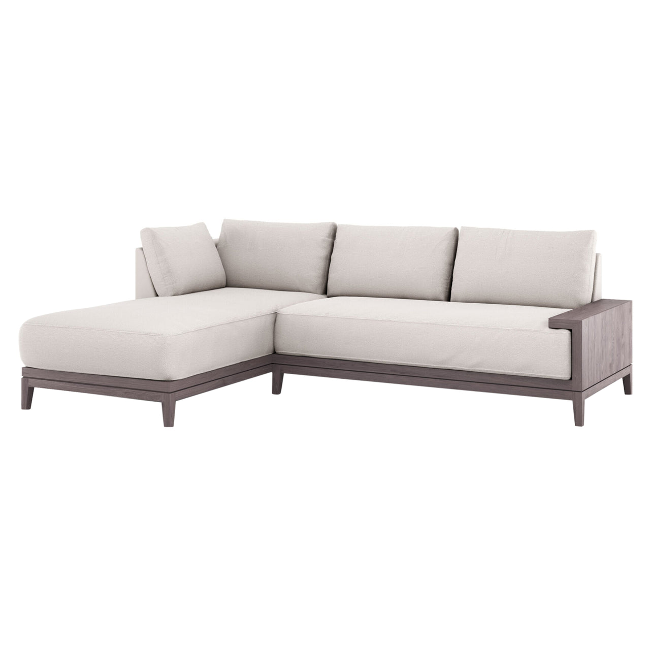 Varick Sectional Sofa: Seat + Back Upholstered + Right + Soaped Walnut