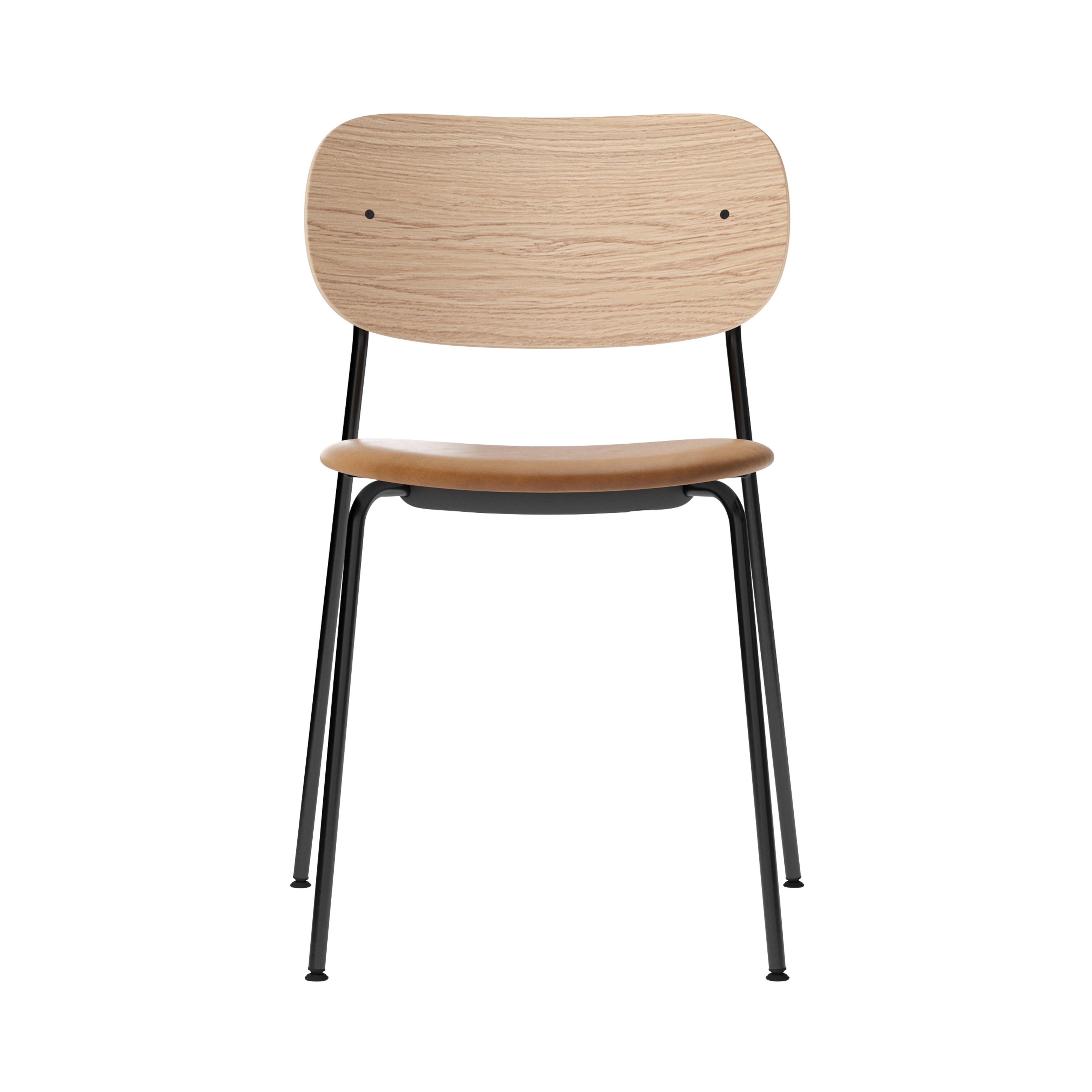 Co Chair: Seat Upholstered + Black + Natural Oak 