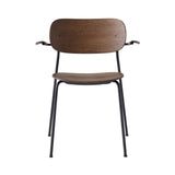 Co Chair with Armrests: Black + Dark Stained Oak