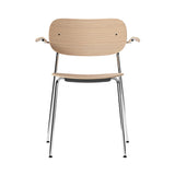 Co Chair with Armrests: Chrome + Natural Oak
