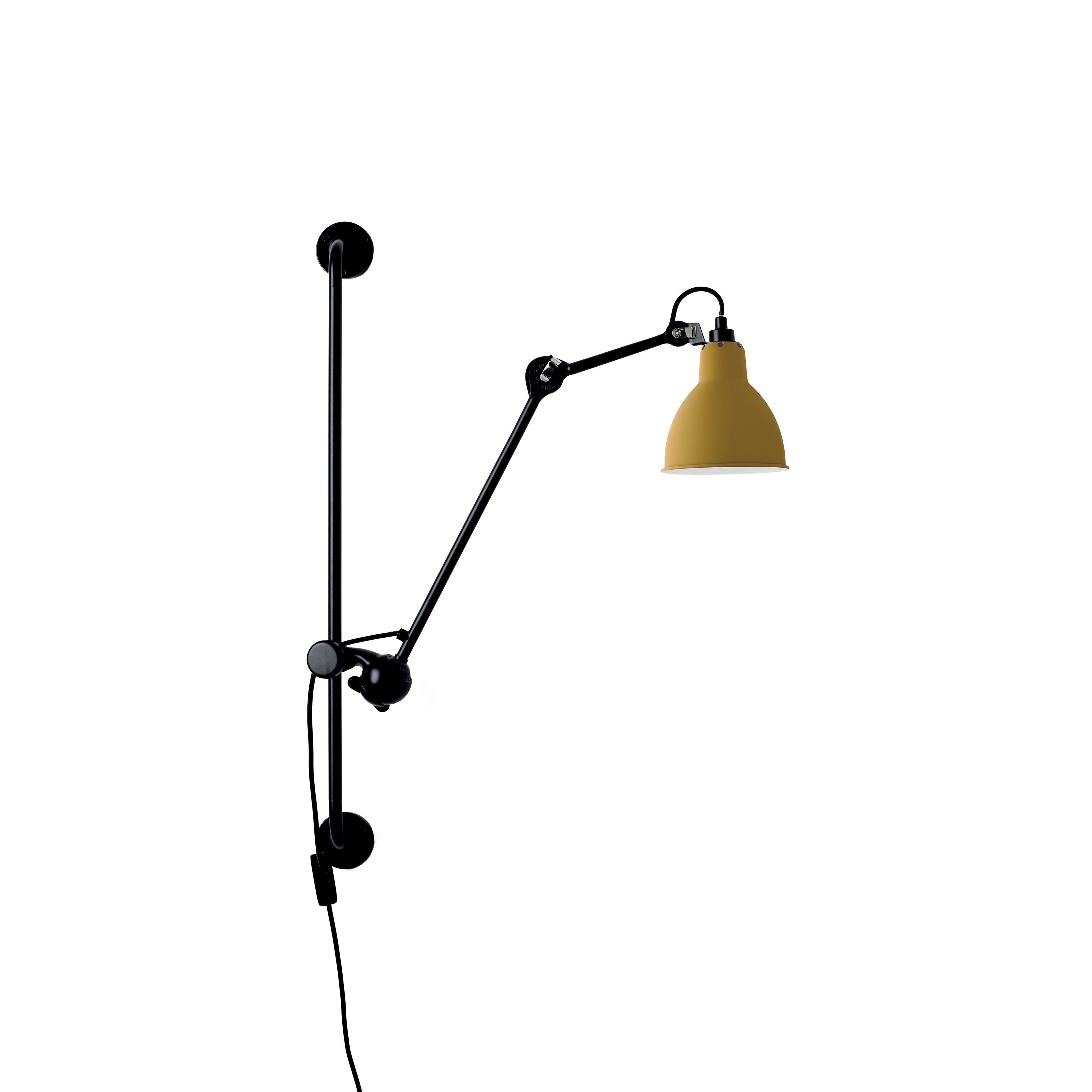 Lampe Gras N°210 Wall Lamp: Yellow + Round