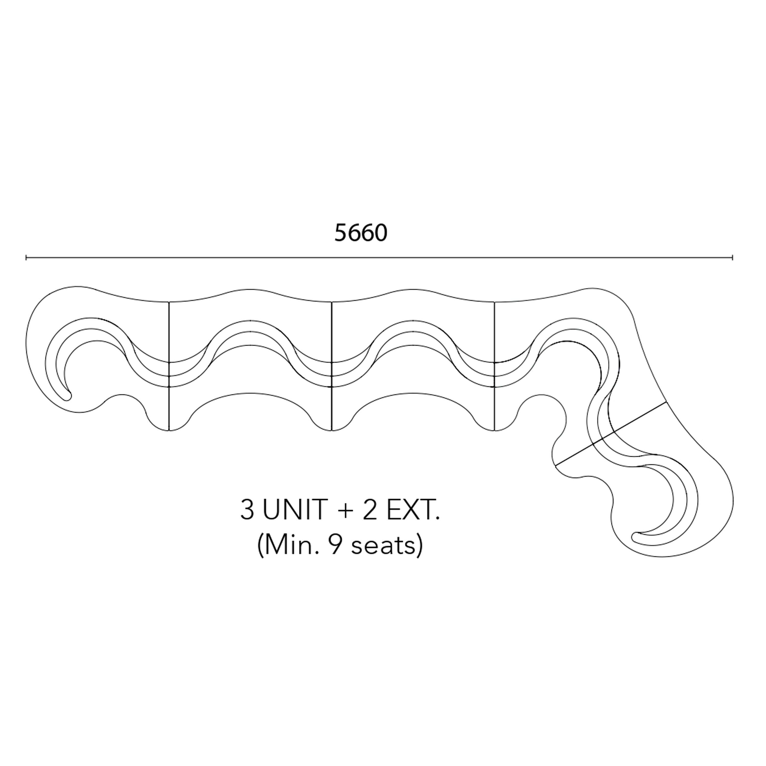 Cloverleaf Sofa with Extension: Upholstered