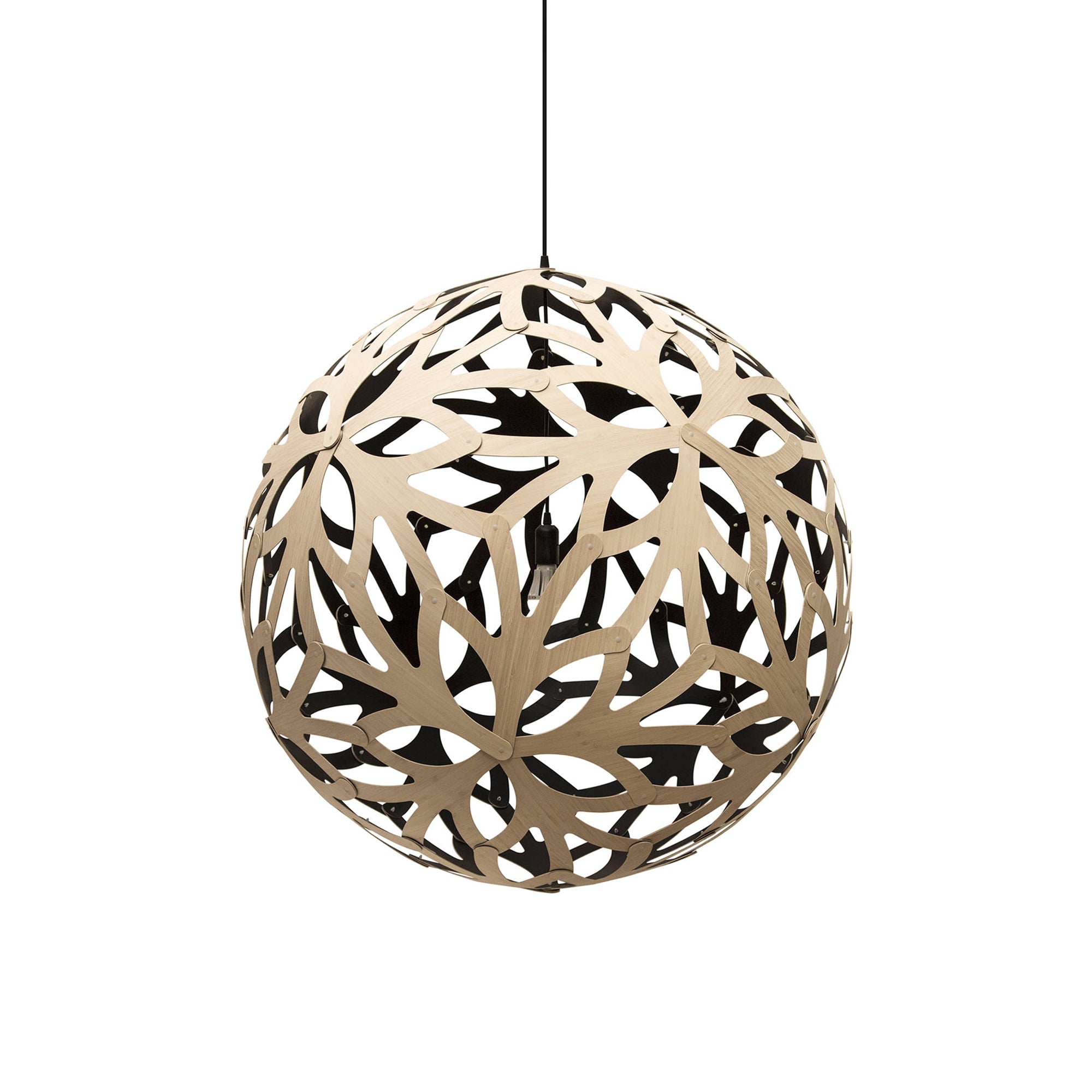 Floral Pendant Light: Extra Large + Bamboo + Black + Black