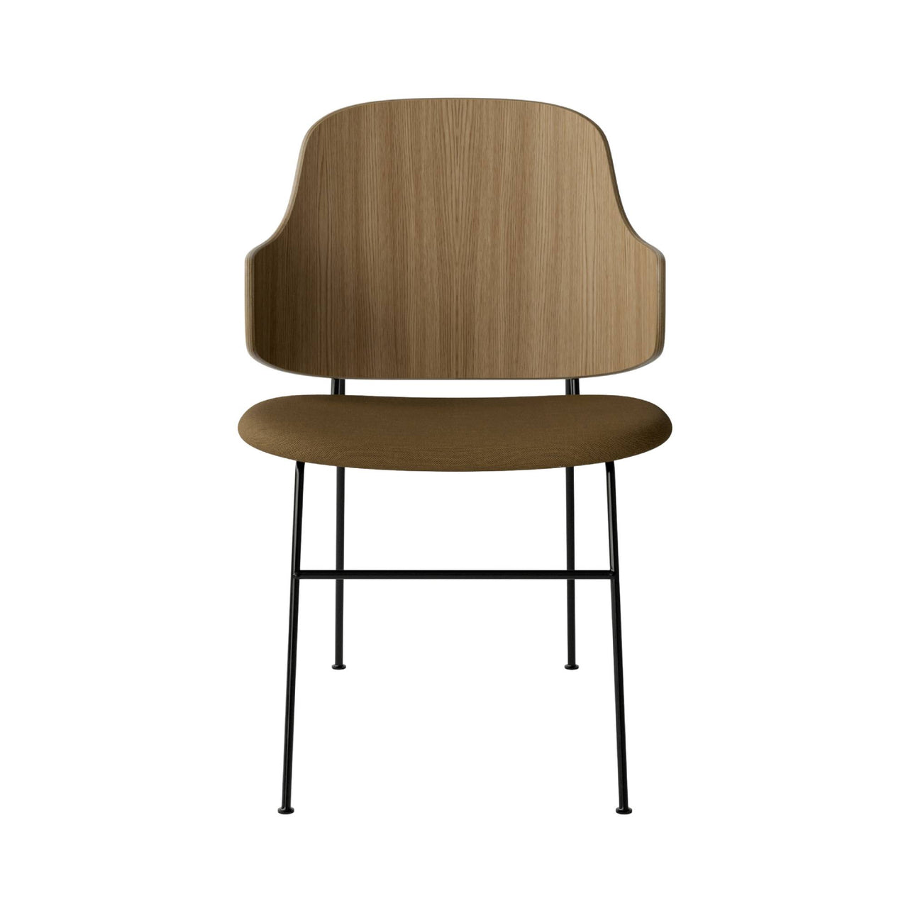 The Penguin Dining Chair: Upholstered + Natural Oak + Re Wool 0448