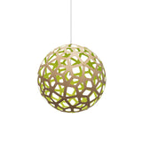 Coral Pendant Light: Extra Large + Bamboo + Lime + White