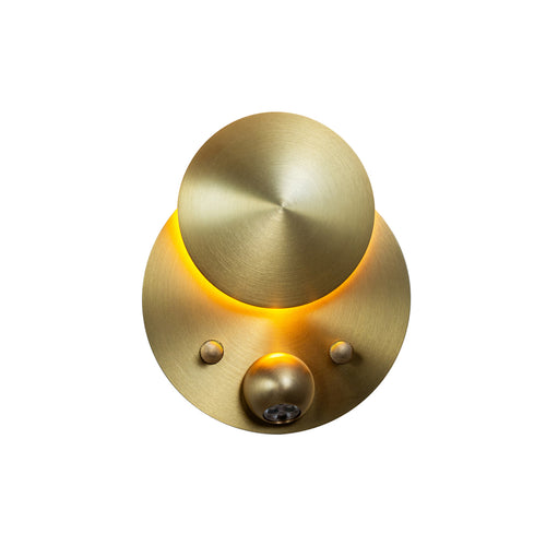 Naboo Wall Light: Base Mount - Reflector + Spot + Satin Brass + Satin Brass