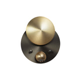 Naboo Wall Light: Base Mount - Reflector + Spot + Polished Graphite + Satin Brass