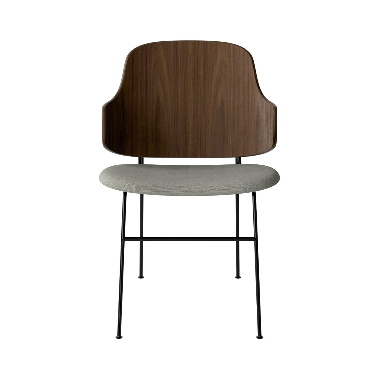 The Penguin Dining Chair: Upholstered + Walnut + Re Wool 0218