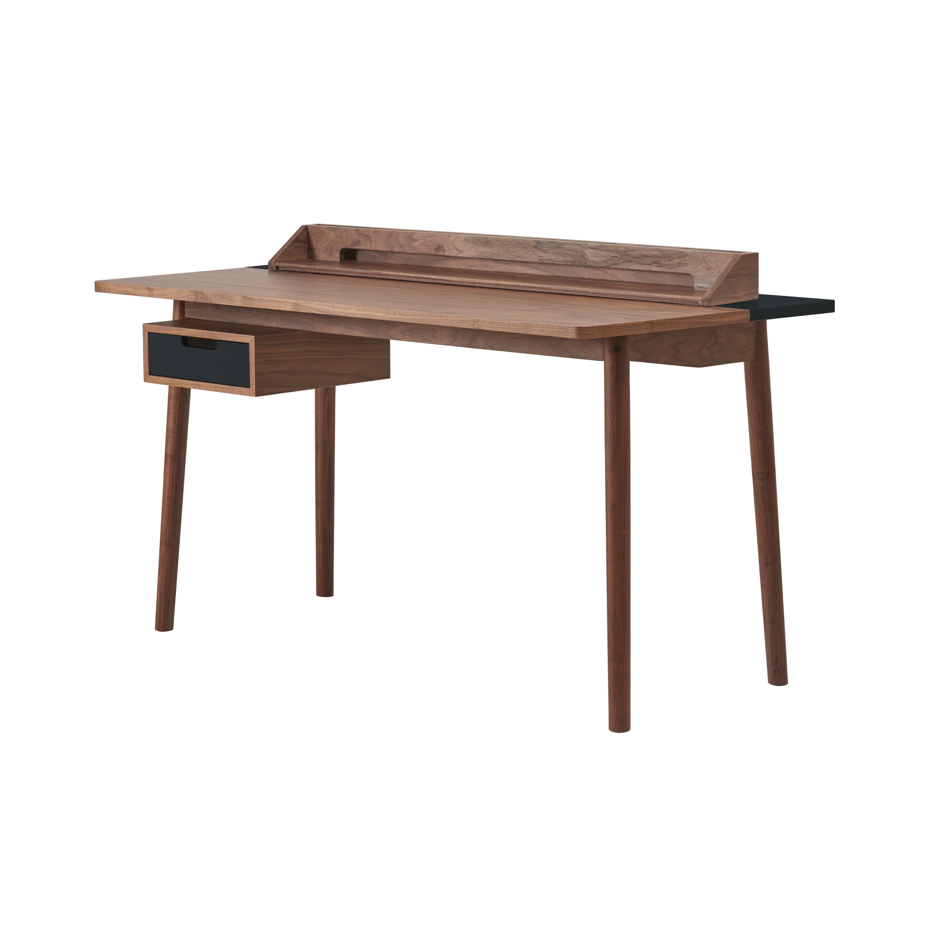 Honoré Desk: Natural Walnut + Slate Grey